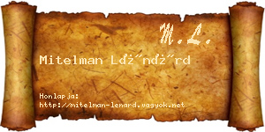 Mitelman Lénárd névjegykártya